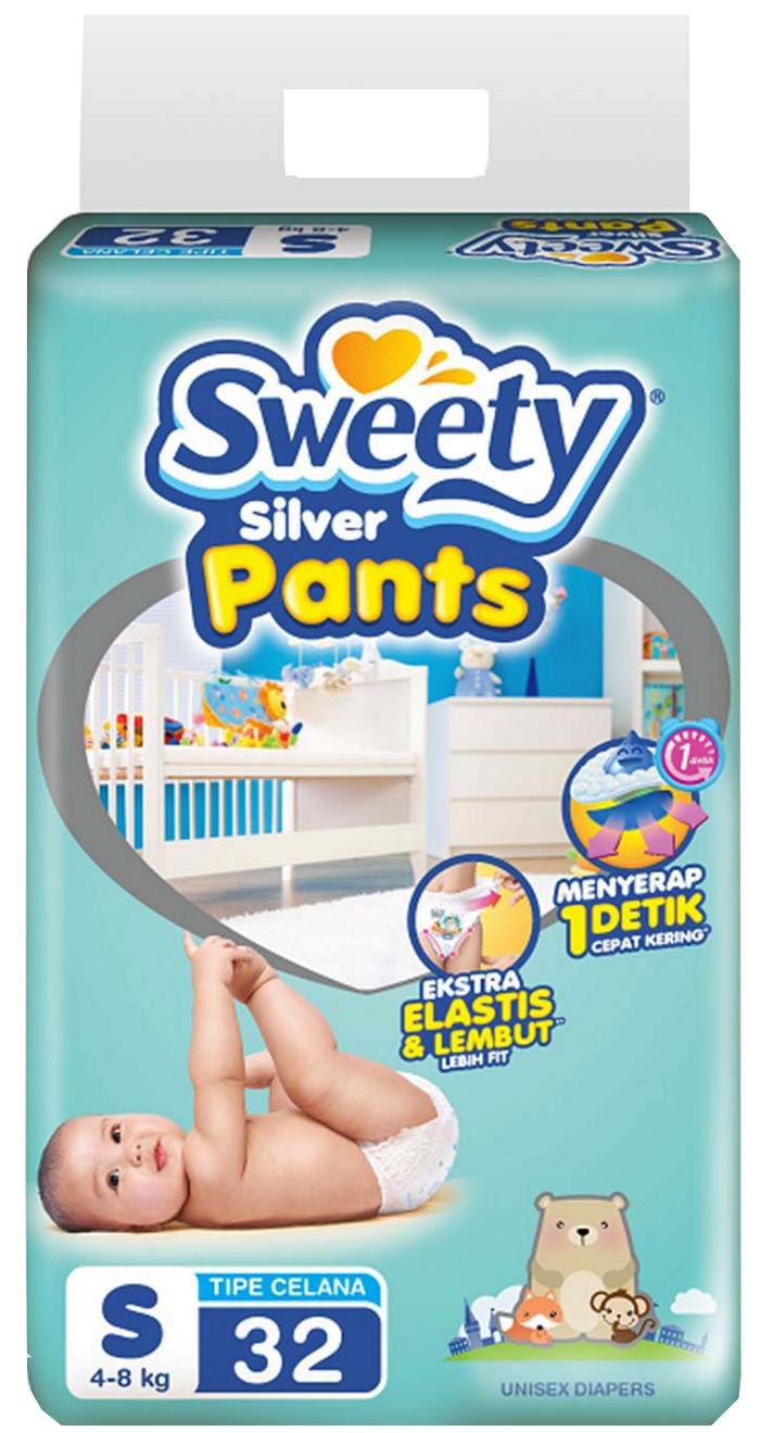 Gambar Popok Bayi Sweety Silver Pants Ukuran S 32/M 30/L 28/XL 26 - S 32 dari ROXY SUPERMARKET SITUBONDO undefined Tokopedia
