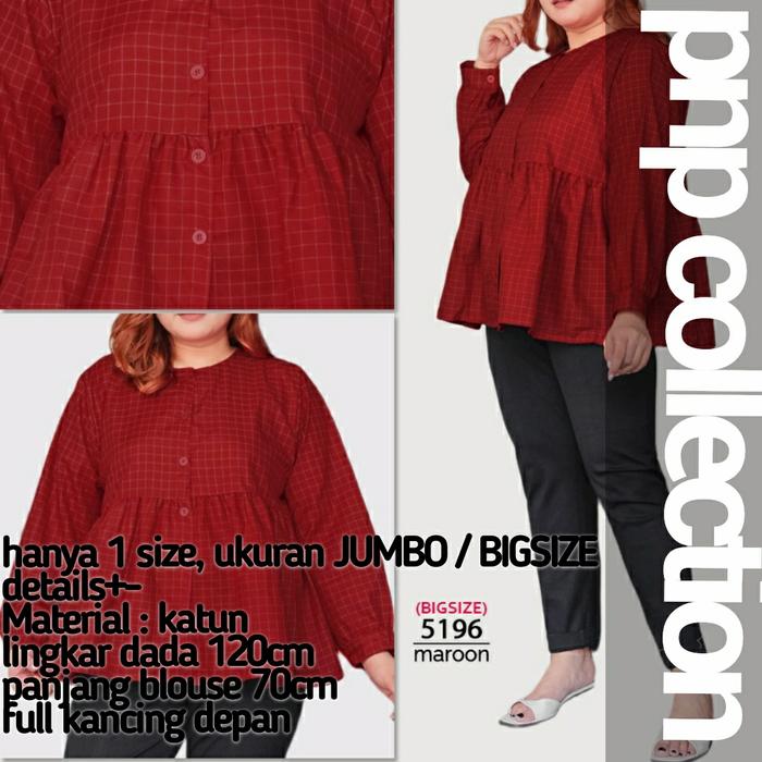 Gambar pnp Blouse Atasan Kotak Baju Fashion Wanita Terbaru Jumbo Bigsize - 5196 Latte dari pnpcollection undefined Tokopedia