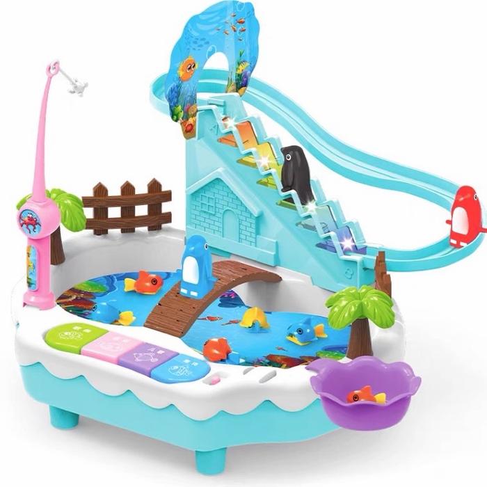 Gambar Mainan Anak Pancingan Penguin Light Music - Blue dari Toy Studio undefined Tokopedia