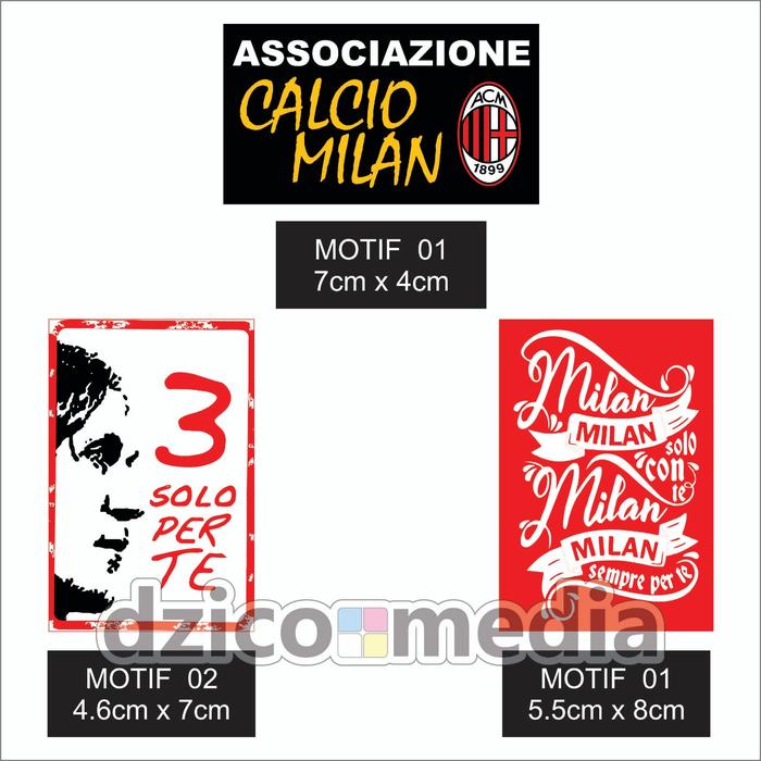 Gambar Sticker AC Milan - MOTIF 3 dari Dzico Media undefined Tokopedia