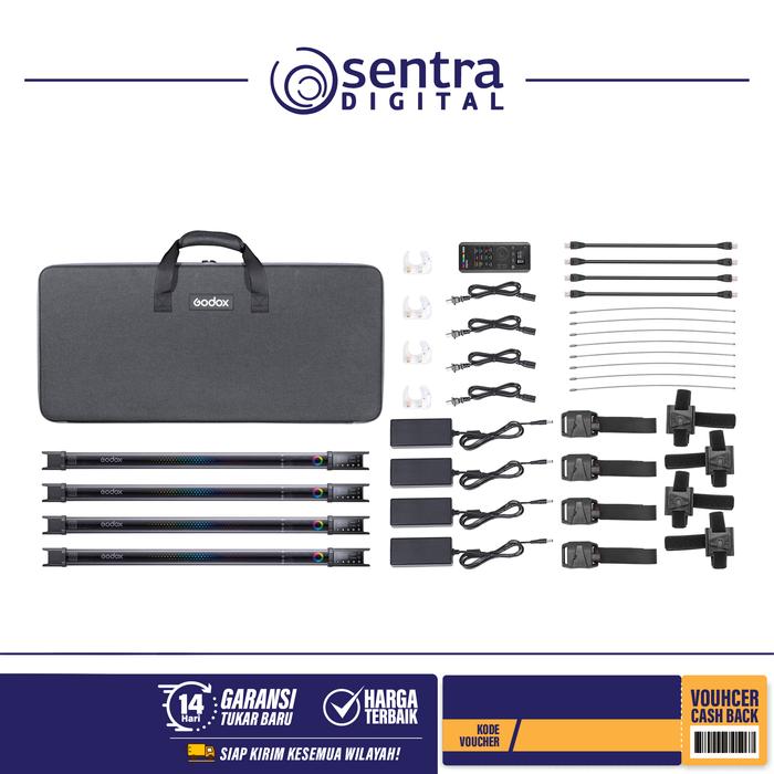 Gambar Godox Full-Color RGB Four Light Kit TL60-K4 dari Sentra Digital undefined Tokopedia