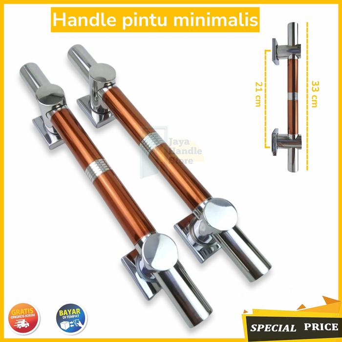 Gambar Handle pintu rumah/Gagang pintu rumah minimalis modern stainless steel 304 model spb bulat suling 33cm kuat dan awet - natural glosy, 33cm dari Sukalaku store undefined Tokopedia