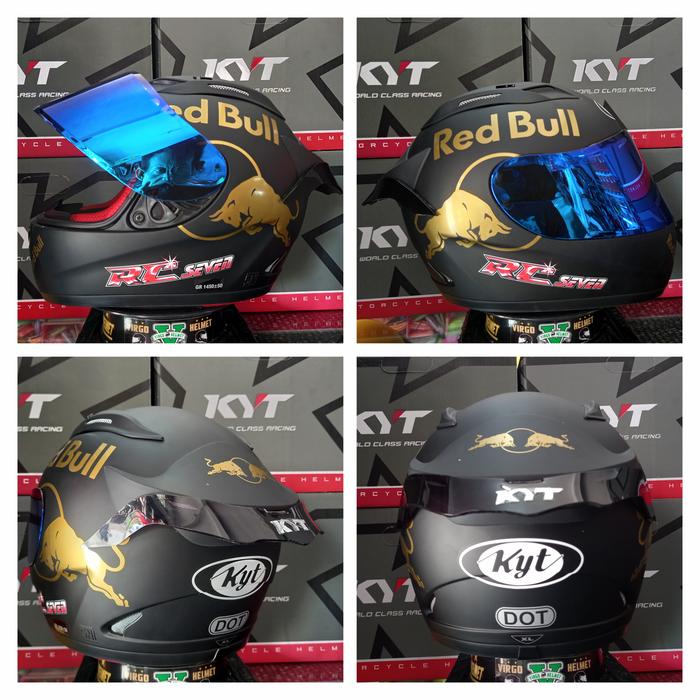 Gambar KYT HELM RC7 SOLID BLACK MATT|DOFF+VISOR IRIDIUM+SPOILER PAKET GANTENG Motorcycle - H.Dof V Blue, M dari jodoh Helmet undefined Tokopedia