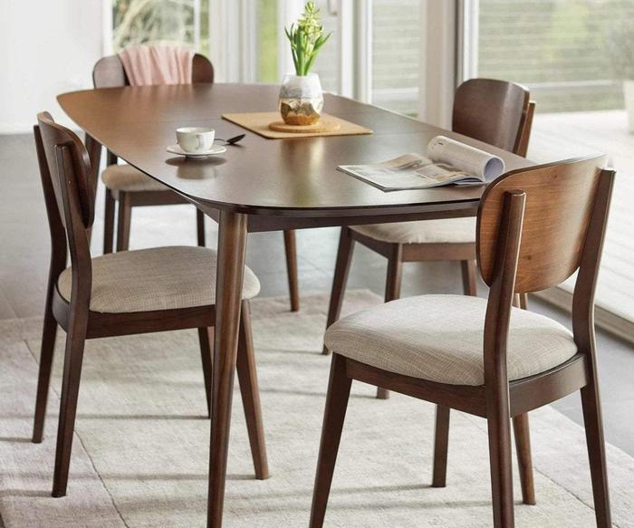 Set Meja Makan Minimalis Scandinavian Modern Kayu Jati Busa Empuk - Meja Ukuran 200 di Sobat Furniture Jepara | Tokopedia