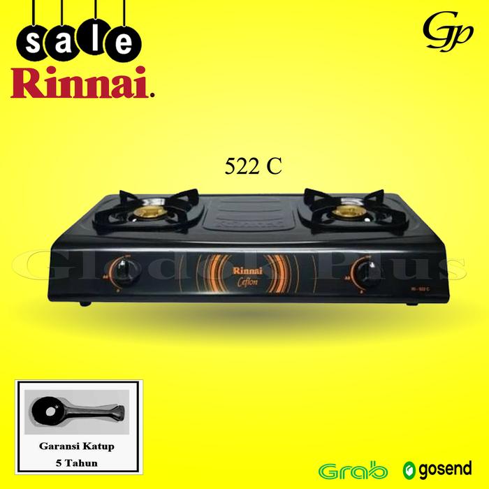 Jual Rinnai RI-522C Kompor Gas 2 Tungku Teflon ri 522 C rinai ri522c -  Jakarta Selatan - Glodok Plus | Tokopedia