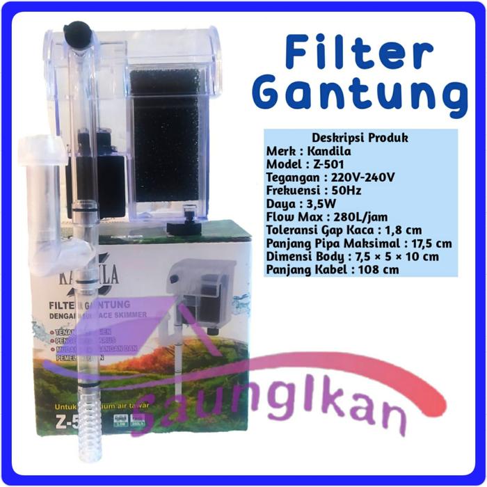 Gambar Slim Hanging Filter Gantung Aquarium Aquascape KANDILA Z 501 dari saungikan juga undefined Tokopedia