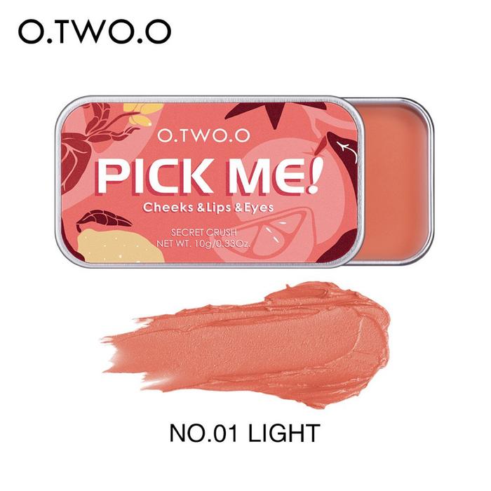 Gambar O.TWO.O 3In1 Lipstick Blush Eyeshadow Clay Matte Blush Face & Eye - OTWO PickMe #01 dari madame fany undefined Tokopedia