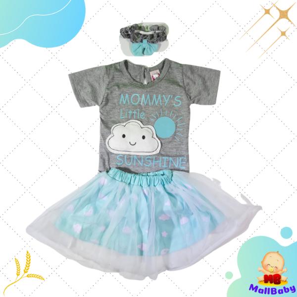 Gambar Baju Bayi Perempuan Set Jumper Bayi Rok Bandana Mommy Sunshine - Abu-abu dari Mall-Baby undefined Tokopedia