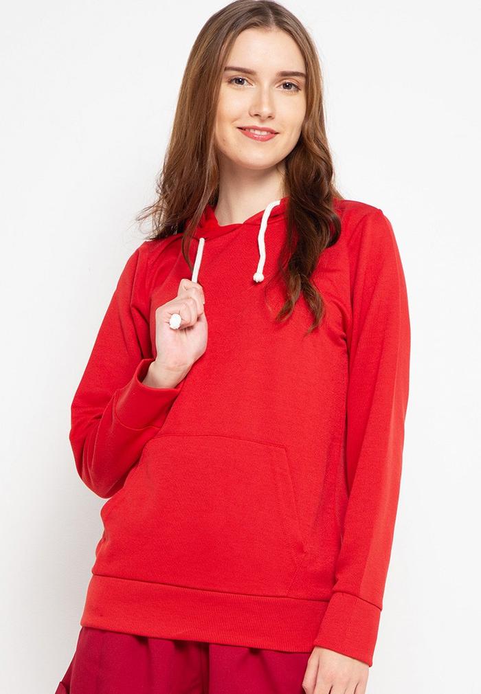 Jual [E181221] Sweater Hoodie Jogger Wanita Red S Kota