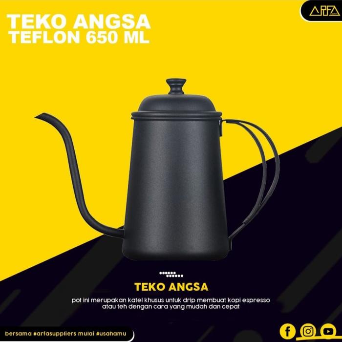 Gambar Teko Angsa Thermometer Gooseneck Kettle 1200ml Black - 650ml dari Arfa Suppliers undefined Tokopedia