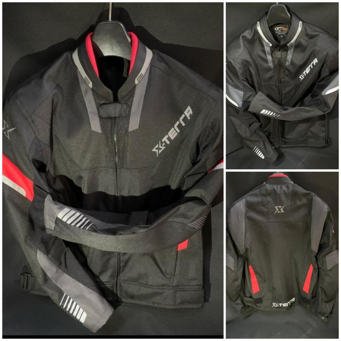Gambar jaket racing/jaket motor touring X-TERRA full protector - hitam merah, XS dari DISTRIX CLOTHING undefined Tokopedia