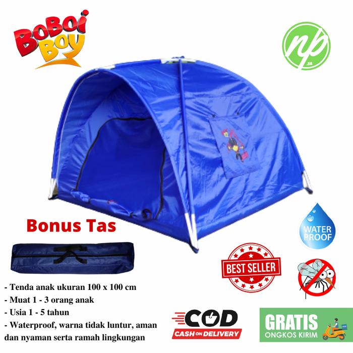 Gambar Tenda anak full biru tenda camping anak boboiboy 1.4 m - fullbiru boboy, 140 x140cm dari neoplus88 undefined Tokopedia