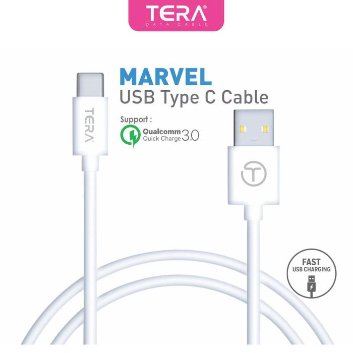 Gambar TERA Marvel Fast Charging USB Type C Cable - White dari tera indonesia undefined Tokopedia