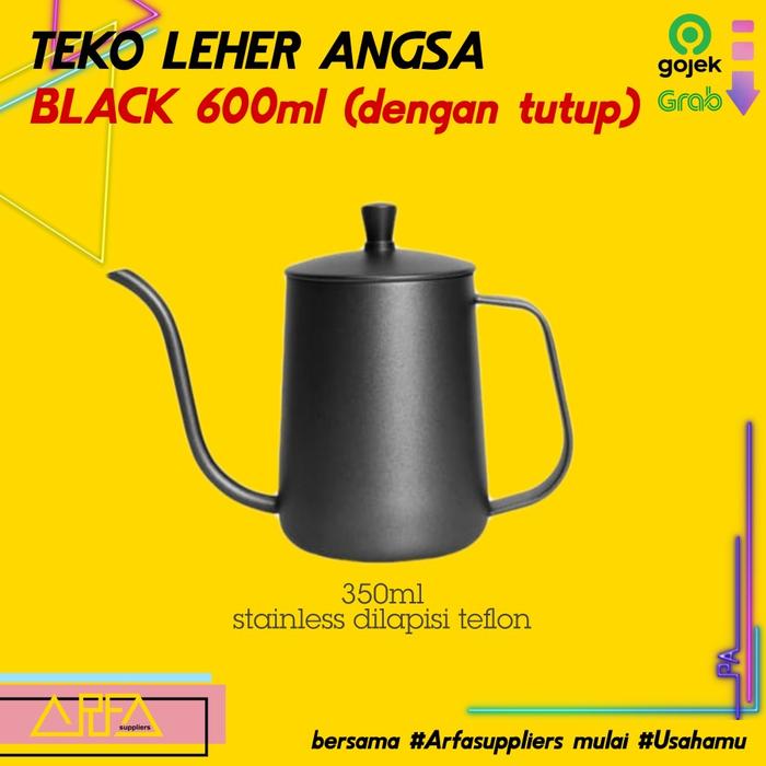 Gambar Teko Angsa Thermometer Gooseneck Kettle 1200ml Black - 600ml dari Arfa Suppliers undefined Tokopedia