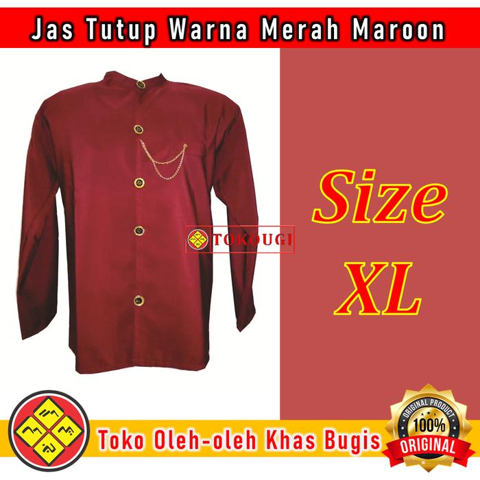 Gambar Jas Tutup Khas Bugis Makassar Warna Merah Maron - Size XL dari Tokougi undefined Tokopedia
