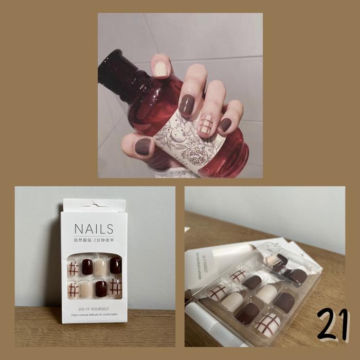 Gambar Fake Nails / 24pcs Kuku Palsu / Kuku Palsu Murah / Lem Kuku - No. 21 dari gouudgoods undefined Tokopedia