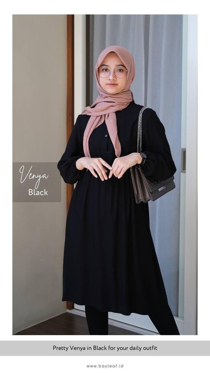 Gambar Venya tunik premium by bayleaf.id - BLACK, S dari agenbayleafjogja undefined Tokopedia