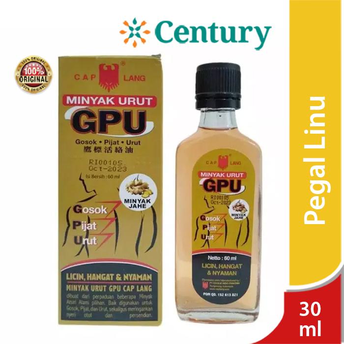 Gambar INYAK URUT GPU MINYAK JAHE 30 ML/MINYAK URUT/MINYAK PIJAT/ dari Apotik Century undefined Tokopedia