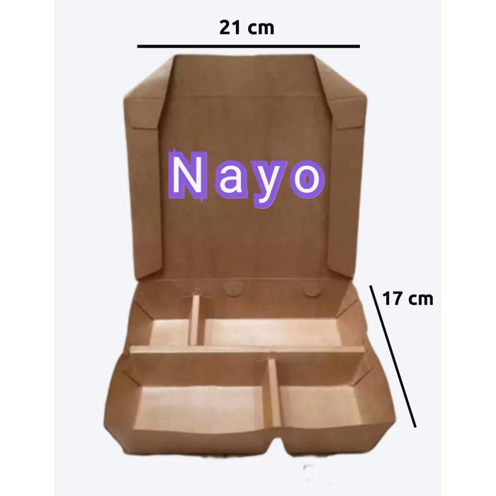 Gambar Lunch box 4 sekat / Paper lunch box / Food container / Bento kertas - Cokelat dari Nayo Topgrosir undefined Tokopedia