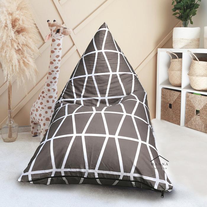 Gambar Bean Bag Jumbo 170x120cm Cover Only | Sarung Bantal Santai Premium Tanpa Isi - Prismatik Brown dari Hanna Custom undefined Tokopedia