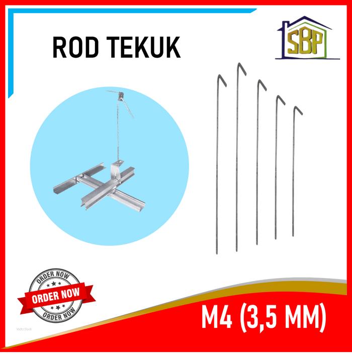 Jual Rod Rot Tekuk 3,5 Mm M4 Panjang 50 Cm Kawat Gantungan Rangka