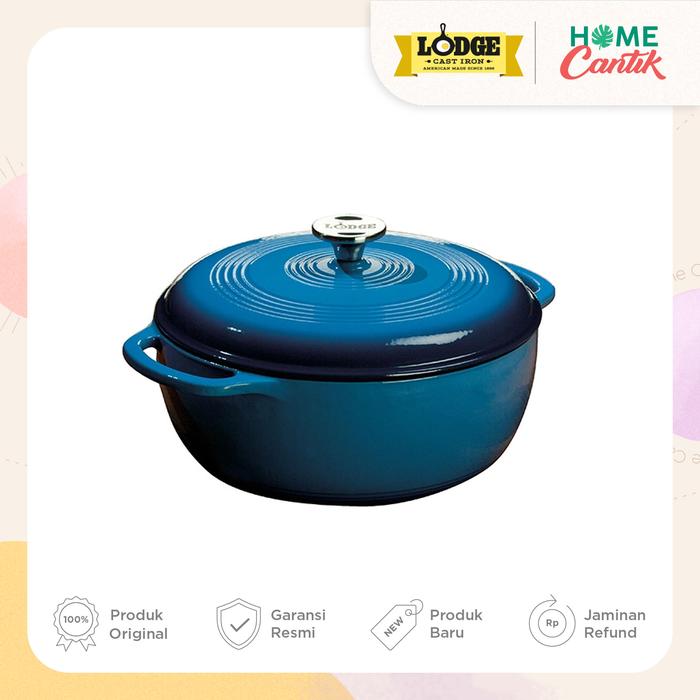 Lodge Quart Blue Enamel Cast Iron Dutch Oven Merah di Home Cantik Tokopedia