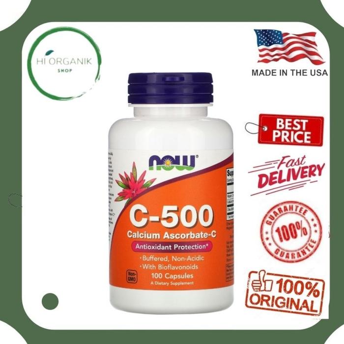Gambar Now Foods Vitamin C500 C 500 C-500 Calcium Ascorbate-C 100 Caps - 100 vcaps dari Hi Organik Shop_NEW undefined Tokopedia