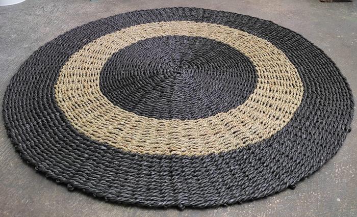 Gambar Rug Seagrass / Karpet Anyaman Ukuran Diameter 60cm - Nat Hitam dari MR Craft Bandung undefined Tokopedia