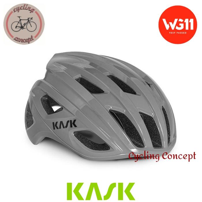 Kask MOJITO WG11 Cycling Helmet Helm Roadbike Sepeda Grey Abu Italy S