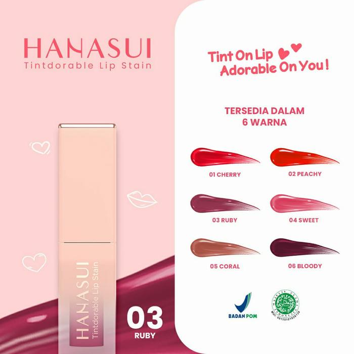 Gambar Hanasui Tindorable Lip Stain Liptint All Varian - 03 ruby dari Itseey Store undefined 4 Tokopedia