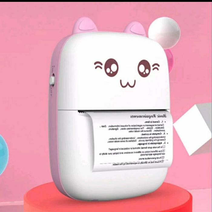 Gambar Printer Barcode resi pengiriman Portable Thermal Printer Bluetooth - Merah Muda dari HTF undefined Tokopedia