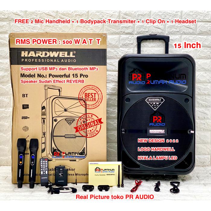 Gambar Speaker Portable HARDWELL POWERFULL 15 PRO ORIGINAL 15 inch Bluetooth dari PR.Audio undefined Tokopedia
