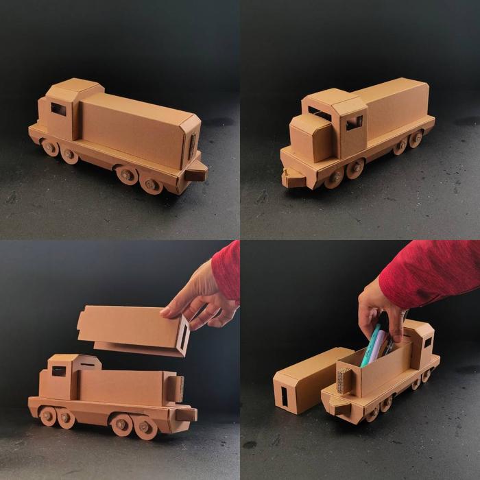 Gambar Template/pola Kerajinan Kardus (no.442) : bentuk Kereta Api dari krafstudio undefined Tokopedia
