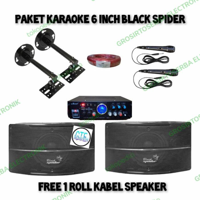 Gambar PAKET KARAOKE 6 INCH BLACK SPIDER BS 65 PAKET SOUND SYSTEM dari Grosir toserba elektronik undefined Tokopedia