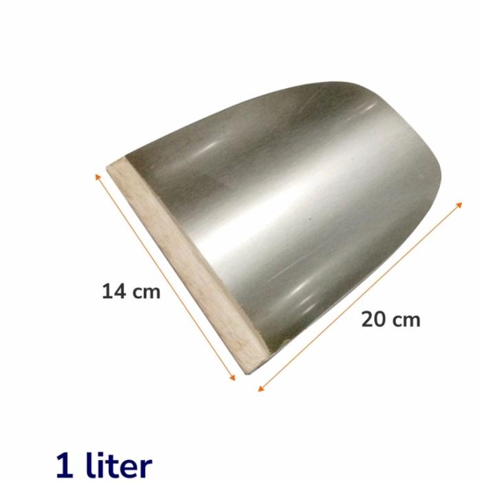 Gambar Serok Sekop Beras Terigu Gula Set Stainless Gagang KayuSodok Beras Serbaguna - Ukuran 1Lt dari Mitraaren undefined Tokopedia
