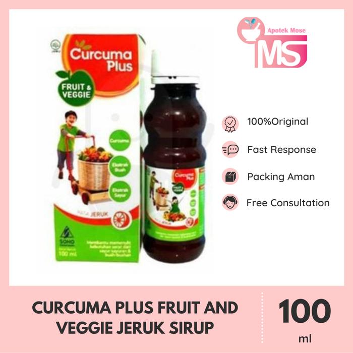 Gambar CURCUMA PLUS FRUIT AND VEGGIE JERUK SIRUP 100 ML dari HYMOSE undefined Tokopedia