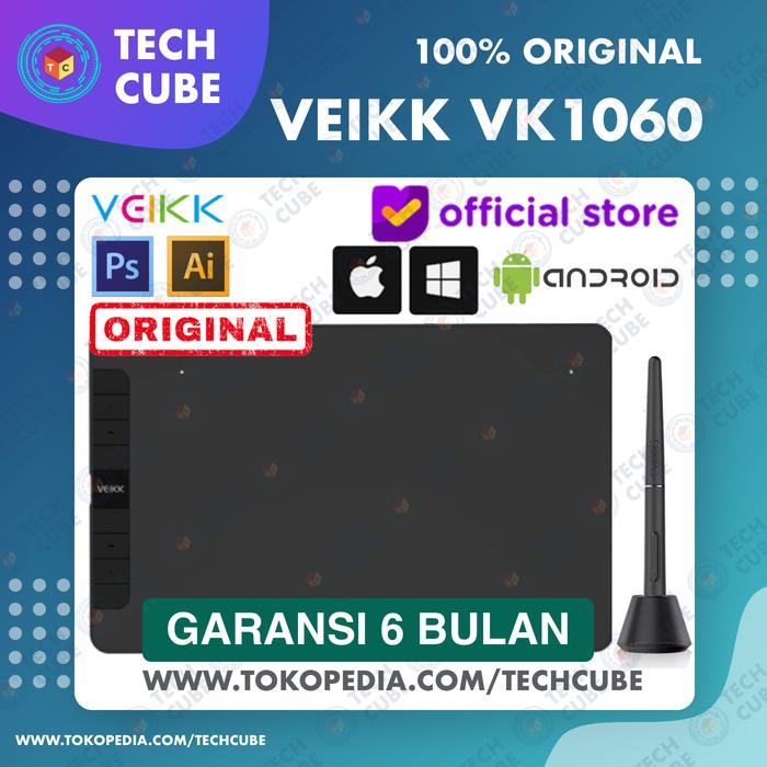 Gambar VEIKK VK1060 Digital Graphic Drawing Pen Tablet OSU Alt S640 A30 A50 - Tablet dari Tech Cube Store undefined Tokopedia