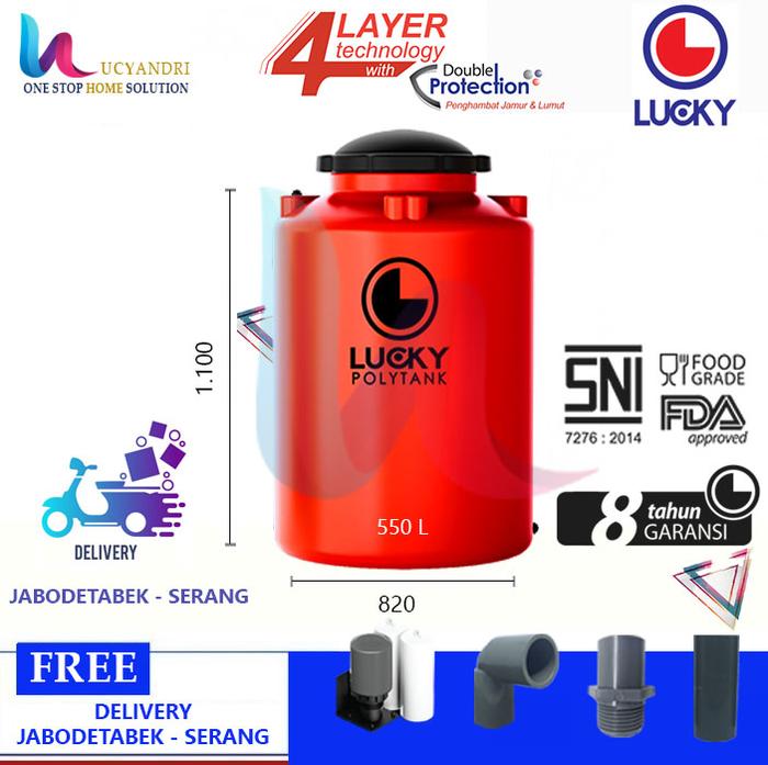 Gambar Tangki Air Plastik Lucky LS 550 Tandon Air, Toren Air, 550 L NEW - Orange dari Lucyandri Official undefined Tokopedia