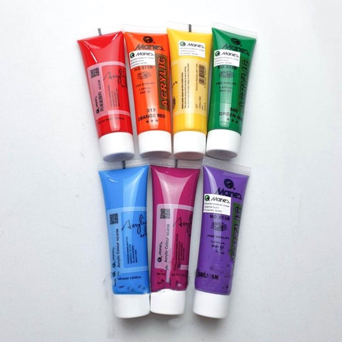 Gambar Maries Acrylic 30 ml Paint Acrylic Set Cat Akrilik 7 Warna / 6 Warna - 7 warna dari damai-tbk undefined Tokopedia