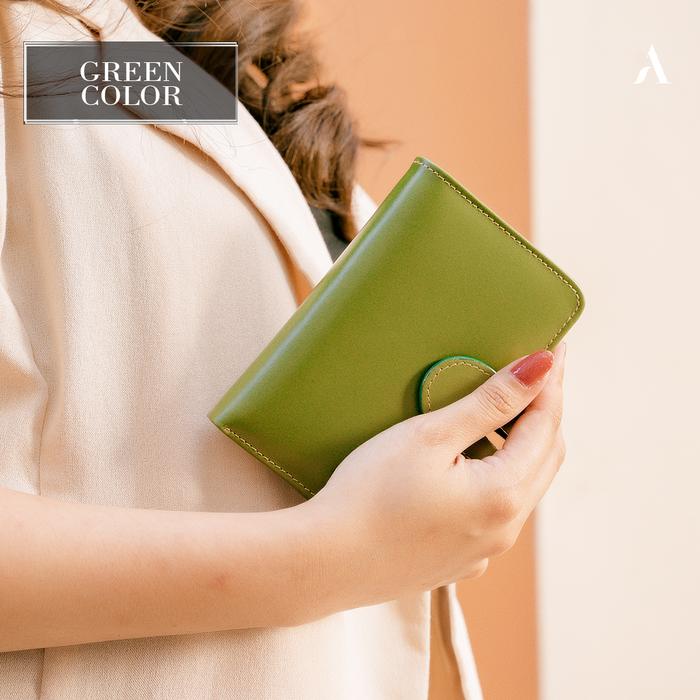 Gambar Dompet Lipat Wanita Kulit Asli Premium Mini Kecil Koin Lotus Wallet Kartu Uang - Hijau dari Leathersy undefined Tokopedia