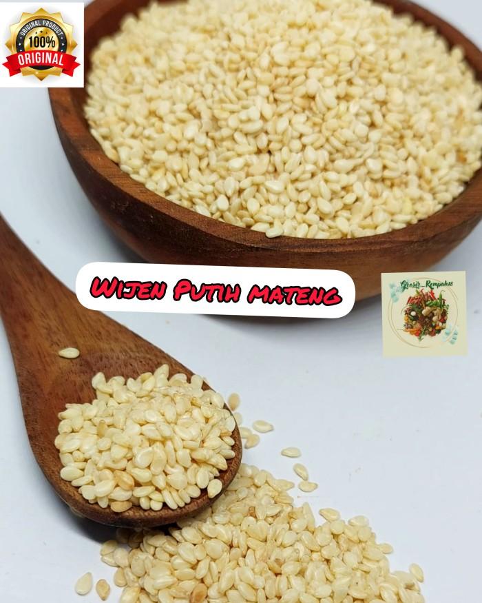 Gambar Wijen putih sangrai / wijen mateng / white sesame seeds roasted 100gr dari Grosir Rempah undefined Tokopedia