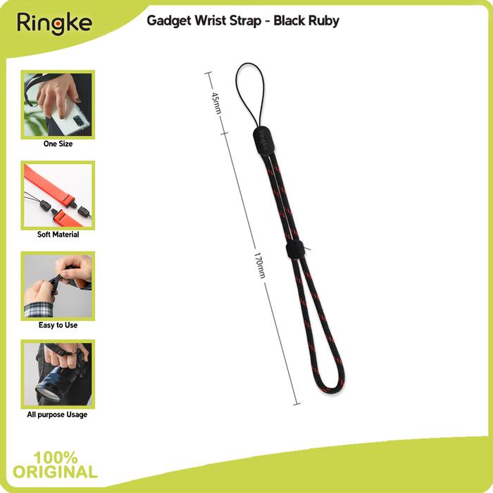 Gambar Ringke Compatible For Paracord Lanyard Wrist Strap Tali Gantungan HP USB Camera - BlackRuby dari muvit-OfficialStore undefined Tokopedia