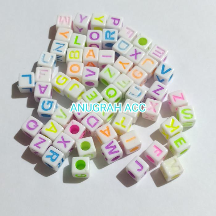 Gambar Manik Mote alfabet ABC kotak - kotak pastel dari ANUGRAH ACC02 undefined 5 Tokopedia