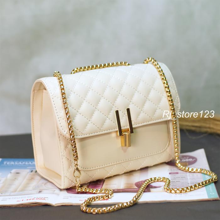 Gambar Tas Selempang Tas Kondangan Tas Tas Selempang Wanita Tas Sling Bag - Putih dari Rj Store123 undefined Tokopedia