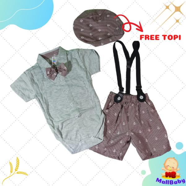 Gambar Setelan Baju Bayi laki laki 3 6 12 Bulan Baju Bayi Jalan Pesta Alvin - Alvin Abu dari Mall-Baby undefined Tokopedia