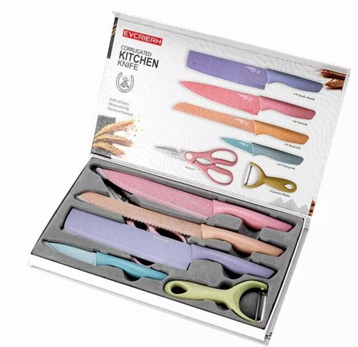Gambar PISAU SET EVCRIVERH WARNA WARNI 6 IN 1 ORIGINAL DUS dari Rangga three store undefined Tokopedia