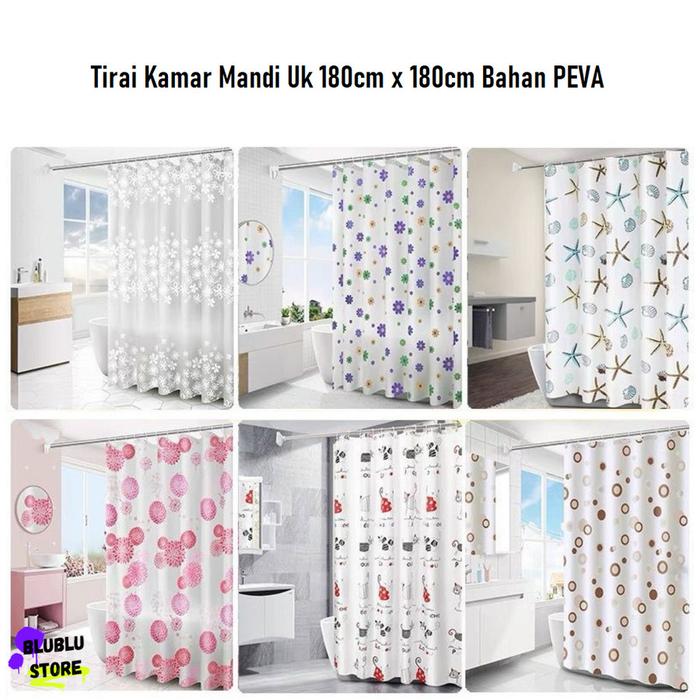 Gambar GREEN Terlaris GORDEN SHOWER CURTAIN - Tirai Kamar Mandi - random dari Ratu Shopping 354 undefined Tokopedia