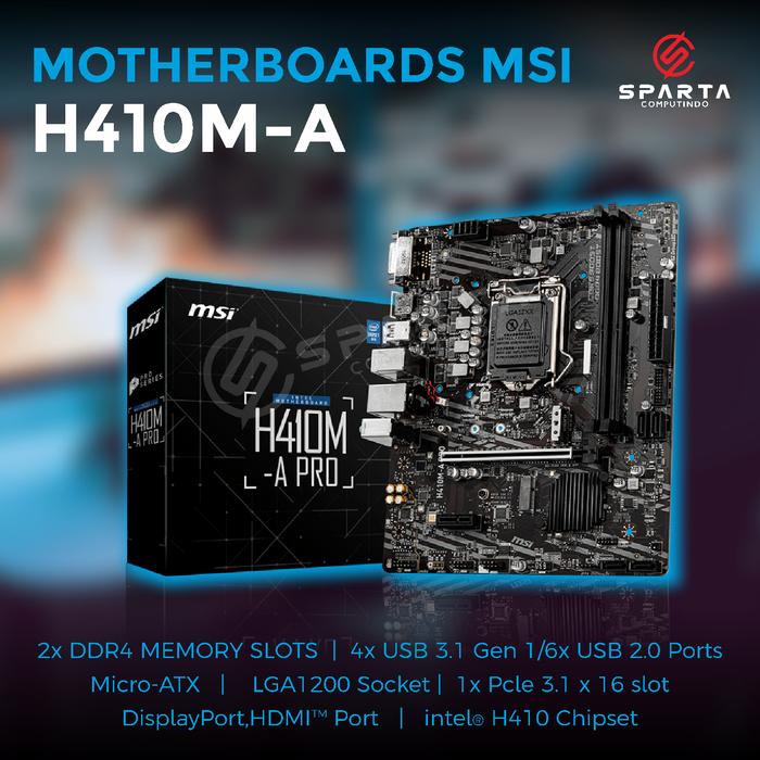 Ready Motherboard Msi H410m Pro Support10th Gen Intel Lga1200 New