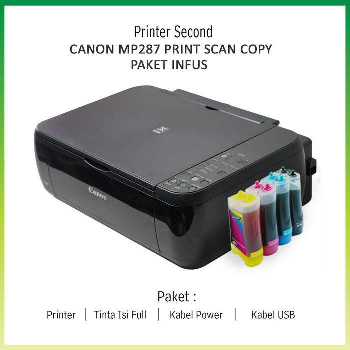Gambar PRINTER SECOND/BEKAS CANON MP287 ALL IN ONE SECOND PAKET INFUS dari IVORY SHOP YASMIN undefined Tokopedia