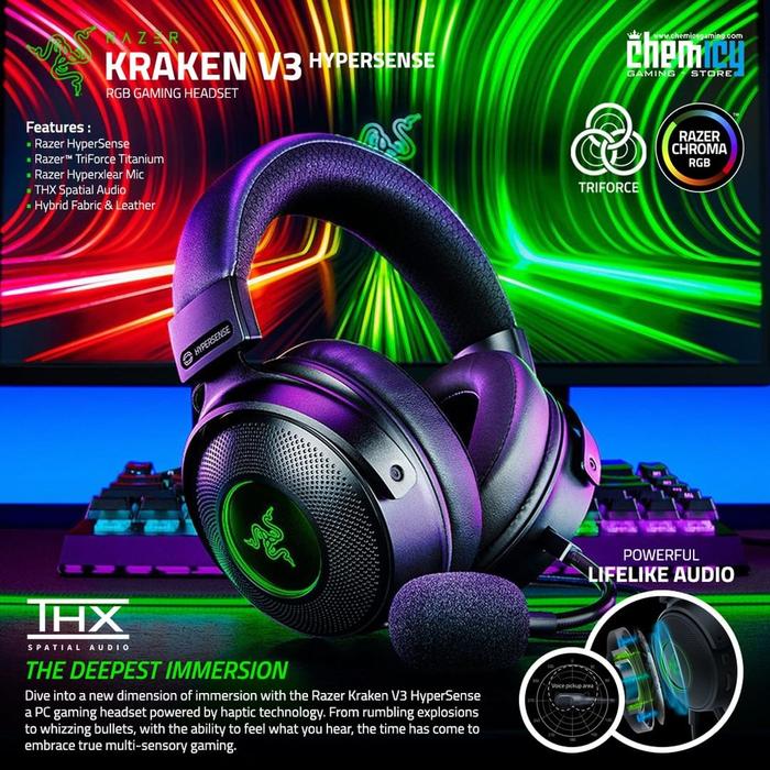 Promo Razer Kraken V3 HyperSense RGB Gaming Headset - Jakarta Pusat -  Chemicy Gaming | Tokopedia
